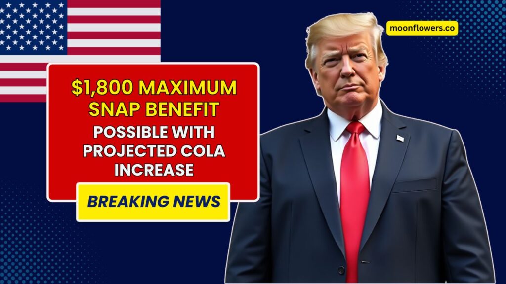 $1,800 Maximum SNAP Benefit Possible with Projected COLA Increase