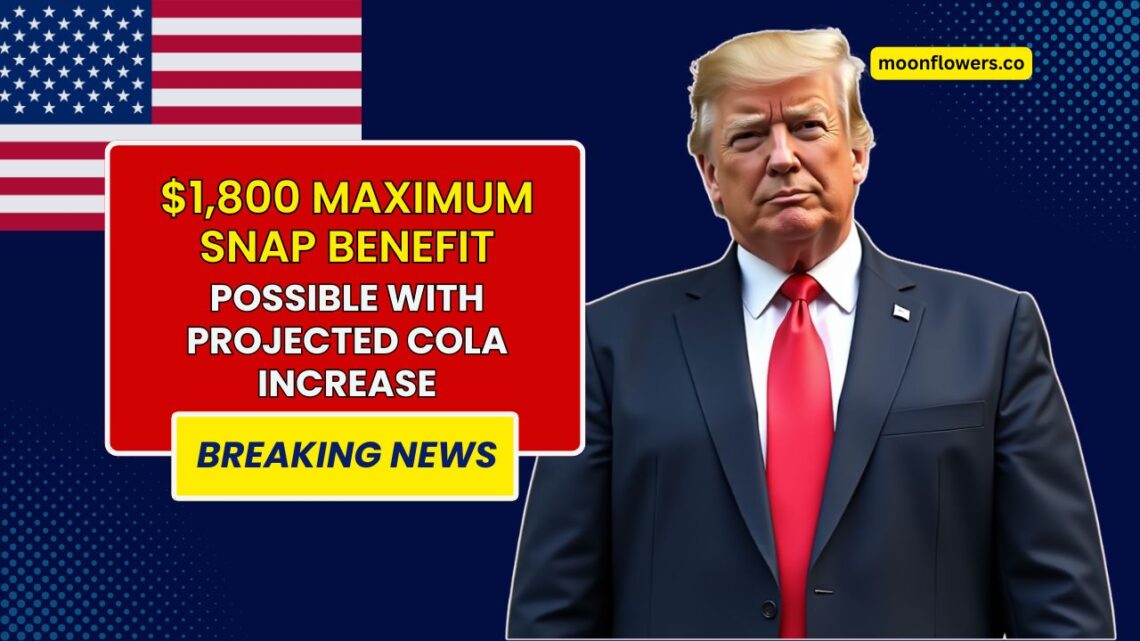 $1,800 Maximum SNAP Benefit Possible with Projected COLA Increase