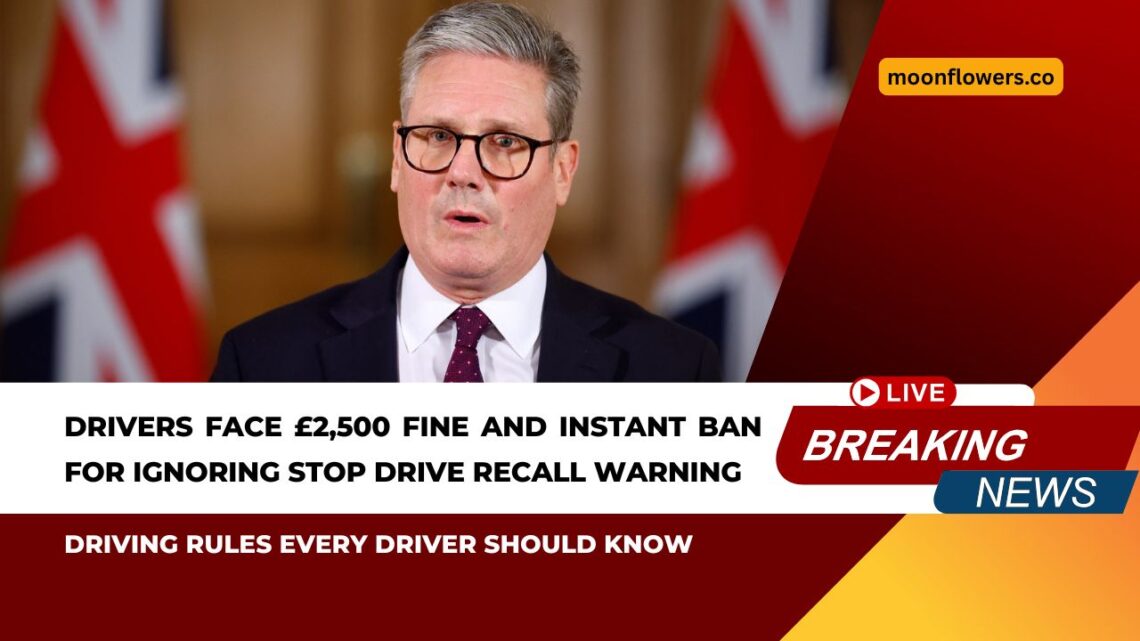 Drivers Face £2,500 Fine And Instant Ban For Ignoring Stop Drive Recall Warning