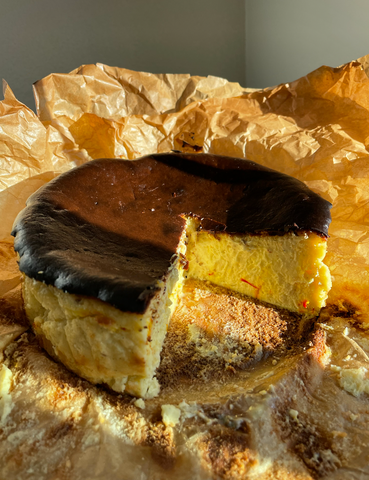 Saffron Vanilla Bean Basque Cheesecake
